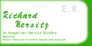 richard mersitz business card