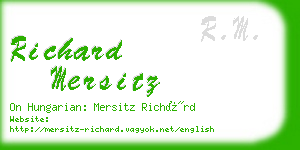 richard mersitz business card